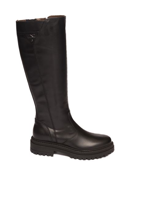 Black leather boot NERO GIARDINI | 411837GUANTO-100